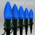 thumbnail image 3 of Wintergreen Lighting C9 Blue OptiCore Faceted LED Christmas Pathway Light Kit, 50 Lights, 12" Spacing, Green Wire, 50 ft, 3 of 8