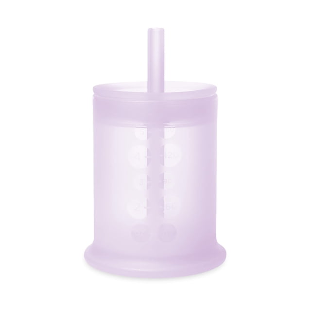 Vaso de entrenamiento de silicona Olababy con tapa de pajita | Taza para beber agua para bebés | Bebés de 6 meses o más a niños pequeños de 12 a 18 meses | Taza para sorber para niños y taza para bati