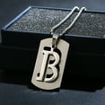 thumbnail image 6 of Jiaroswwei 26 Letters Alphabet Dog Tag Pendant Beaded Chain Punk Stainless Steel Necklace, 6 of 8