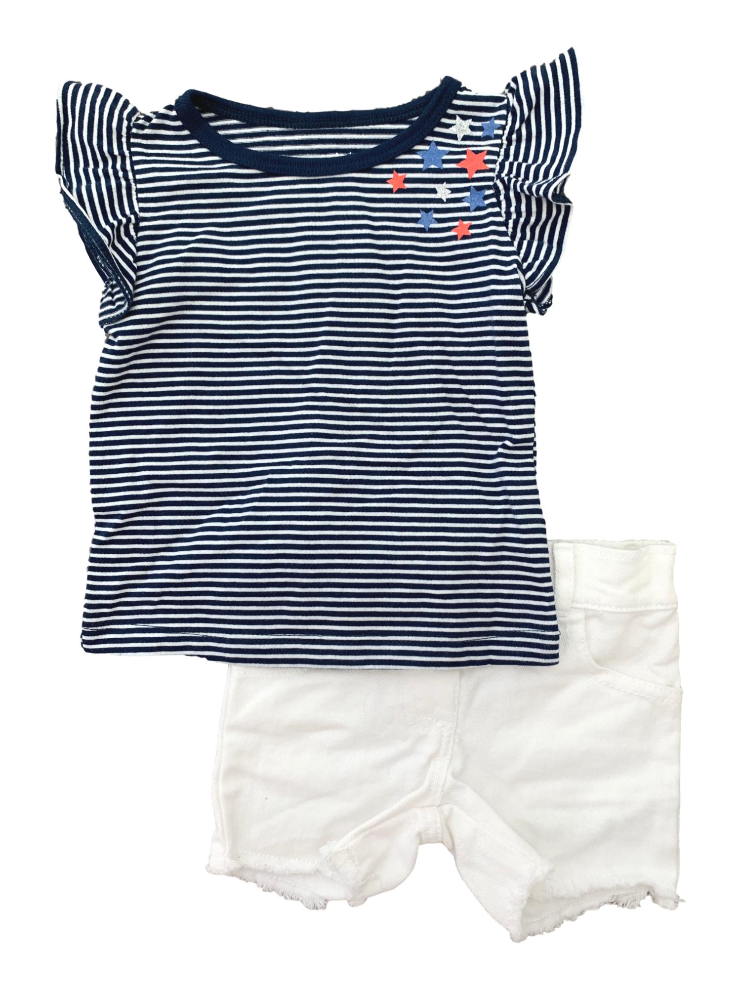 baby girl white denim shorts