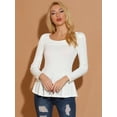 thumbnail image 3 of CamiBásiDe ManLarCon Cuello Redondo Y Peplum Informal PaMujer Blanco XL, 3 of 6