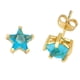 thumbnail image 4 of 1 par de aretes pequeños con circonitas cúbicas y estrellas exquisitas bañadas en oro de 18 k, color negro | Código de modelo 4164 Negro, 4 of 4