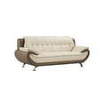thumbnail image 2 of Diana 83 Inch Sofa, 2 Tone Brown Cream Genuine Leather, Pillow Arms, Chrome, 2 of 2