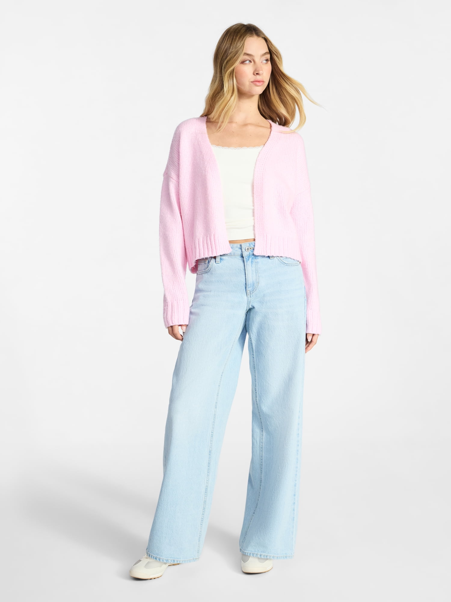 No Boundaries Cropped Cardigan, Women's & Women's Plus XXS-4X
