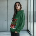 thumbnail image 2 of SCRAWLGOD Christmas Santa Claus Hooded Sweatshirt Women Plus Pullover Sweaters for Women Crewneck Warm Womens Hoodies Pullover Trendy Long-Sleeve Ladies Hooded Sweaters Size XL, 2 of 7