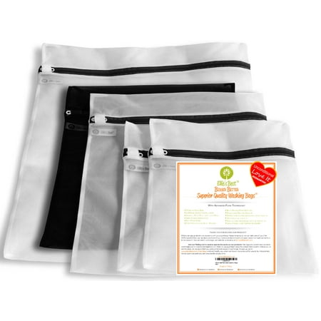 5 Delicates Washing Bags - Ellie's Best Lingerie Bag For Laundry - Stop Snagged Stretched & Tangled Stockings, Sweaters, Panties, Bras & Lingerie In The Wash & Dryer - Never Lose Another (French Laundry Best Restaurant In The World)