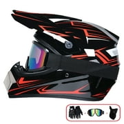 Motocross Helmet,Outdoor adult Full Face MTB Helmet Set Motorcycle Crash Helmet for Downhill Off-Road Dirt Bike Motorbike
