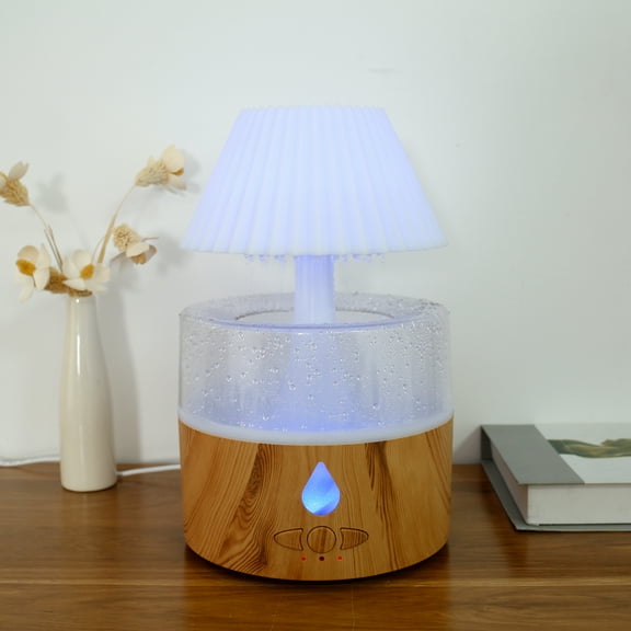 Cloud Humidifier with 7 Colors LED Light 260ml Rain Humidifier Low Noise Air Humidifier Auto Shut Off Raindrop Humidifier Safe Cloud Rain Humidifier for Bedroom Desk
