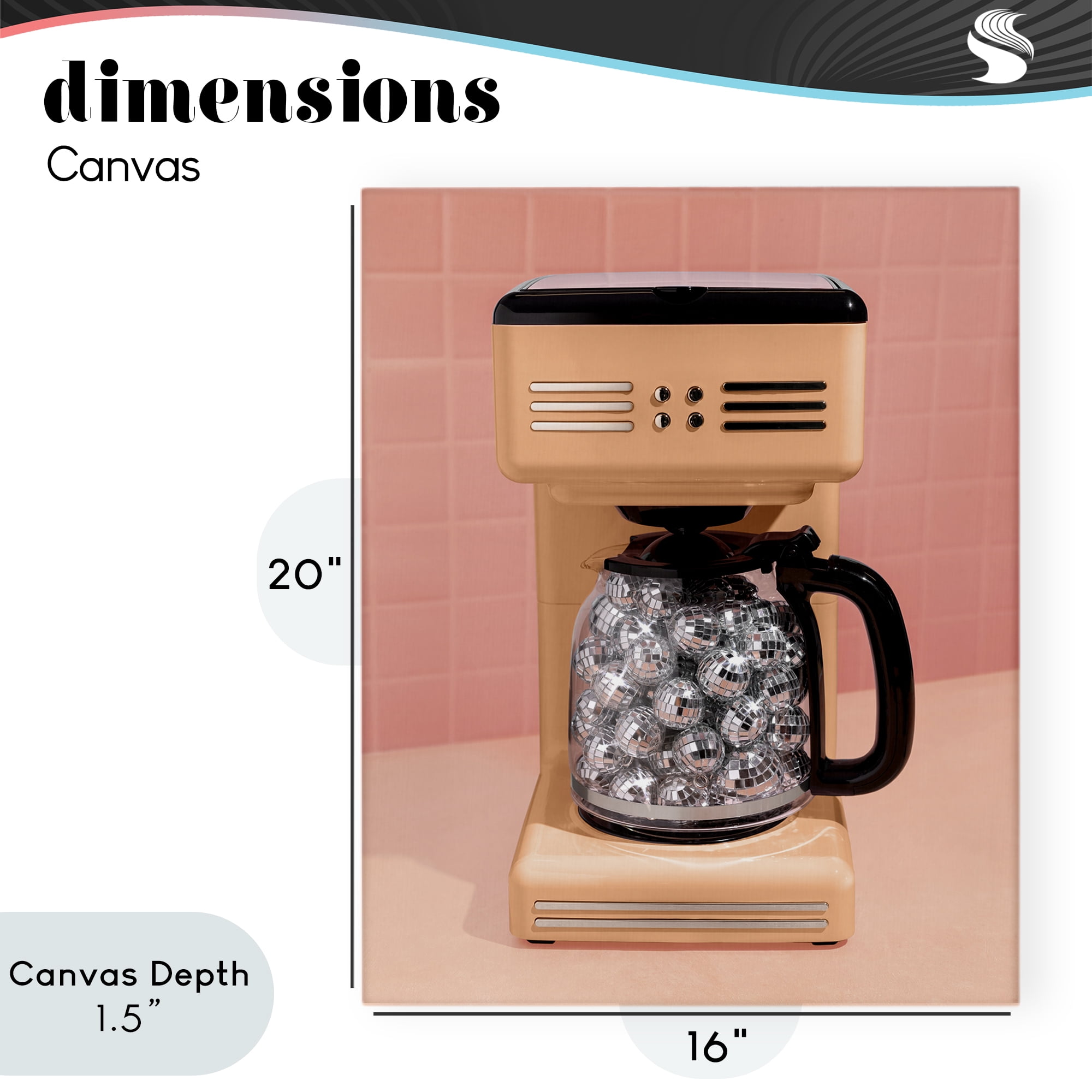 Stupell Industries Disco Coffee Maker over Orange Canvas Wall Art, design by LISH Creative