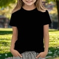 thumbnail image 3 of Fancifize Girls Boys Casual Short Sleeve Shirts Crew Neck Athletic Quick Dry Tops Kids Summer Comfy Active Clothes 3-12 Years, 3 of 4