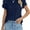 Navy Blue, variant on MORTTIC Women's Summer Ruffle Sleeve Blouse Casual Crew Neck Work Tops for Office or Daily Wear, S