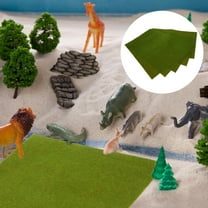 IFANLANDOR 5Pcs Green Artificial Grass Mat for Model Building and Landscaping