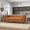 thumbnail image 4 of Dolomite Mid Century Modern Living Room Genuine Leather Sofa in  Cognac Tan, 4 of 7