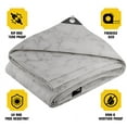 thumbnail image 3 of Core Tarps Extreme Heavy Duty 20 Mil Tarp Cover, Waterproof, UV Resistant, Rip and Tear Proof, Poly Tarpaulin with Reinforced Edges for Roof, Camping, Patio, Pool , Boat (Marble/White 10′ X 12′), 3 of 7