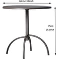 thumbnail image 2 of Patio Bistro Metal Dining Table, Outdoor Steel Slat Round Table for 2 Person,Diameter 23.6", Furniture Table for Backyard, Garden, Lawn and Porch - Brown …, 2 of 8