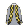 thumbnail image 2 of Yellow and Black Checkered Pattern Backpack for School, Cute School Bag with Adjustable Shoulder Straps and Padded Back, 15.3"x11"x6.7", 2 of 4