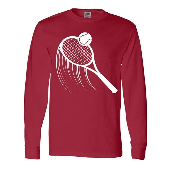 Inktastic Swinging Tennis Racket Long Sleeve T-Shirt