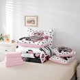 thumbnail image 6 of Homewish Fashion Perfume 7 Pieces Full Size Bedding Sets,Cheetah High Perfume Bowknot Full Size Bed in a Bag,Pink,Pink Reversible, 6 of 8