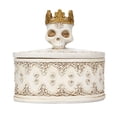 thumbnail image 1 of 1 mini joyero con forma de corona, calavera, pendientes, anillos, collares y tapa. Blanco, 1 of 9