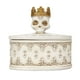 thumbnail image 1 of Joyero con forma de corona, calavera, pendientes, anillos, collares, organizador con tapa Blanco, 1 of 9