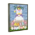 thumbnail image 3 of Stupell Happy Easter Garden Gnome Eggs Holiday Painting Gray Floater Framed Art Print Wall Art, 3 of 6
