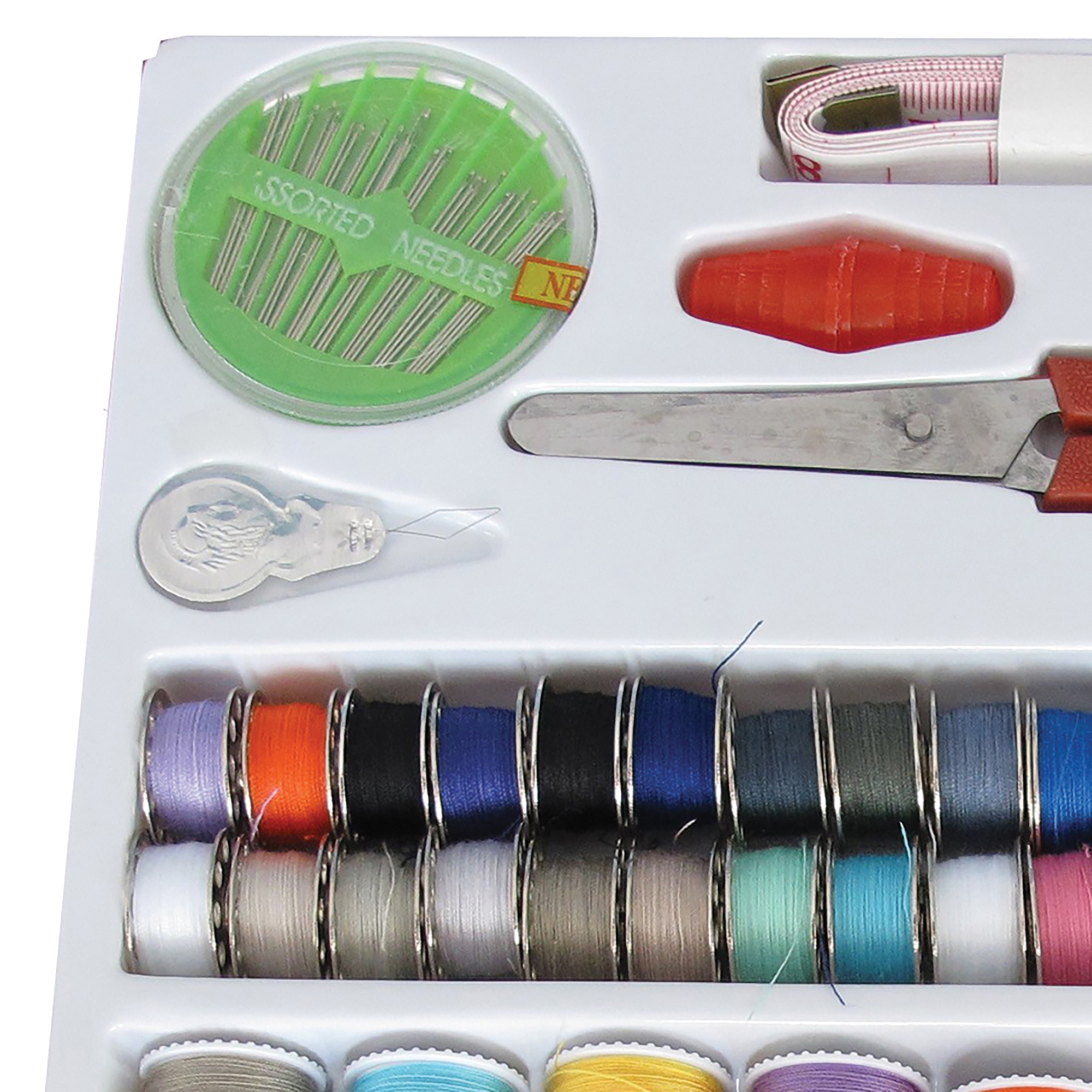 Michley Fs-092 Sewing Kit With 100 Pieces Including Thread Spools, Bobbins, Scissors, Needles, Thimbles, And More - image 4 of 5