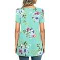 thumbnail image 4 of Fantaslook Dressy Blouses for Women Pleated Short Sleeve Tunic Tops Casual Floral Shirts, 4 of 7