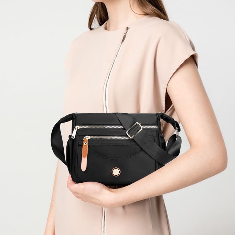 Fnyoxu Waterproof Nylon Crossbody Bag for Men and Women 