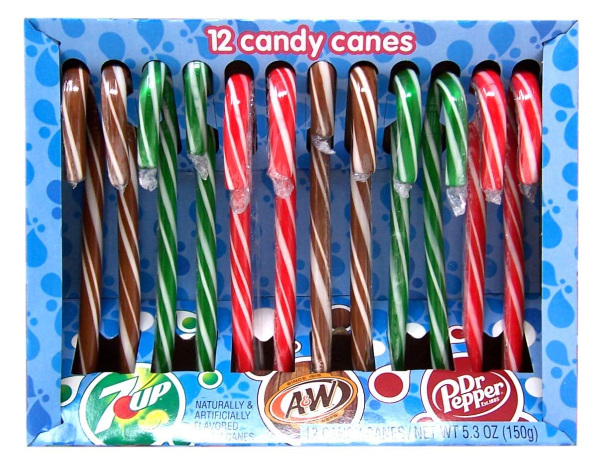 Dr. Pepper, 7 Up, And A&W Flavored Christmas Candy Cane, Pack Of 12, 5. ...