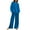 Blue, variant on Brilliant Two Piece Summer Outfits Women Fall Women's Casual Long Sleeve Round Neck Top/ Long Pants Set Loose Straight Tube Pants with Pocket Blue L