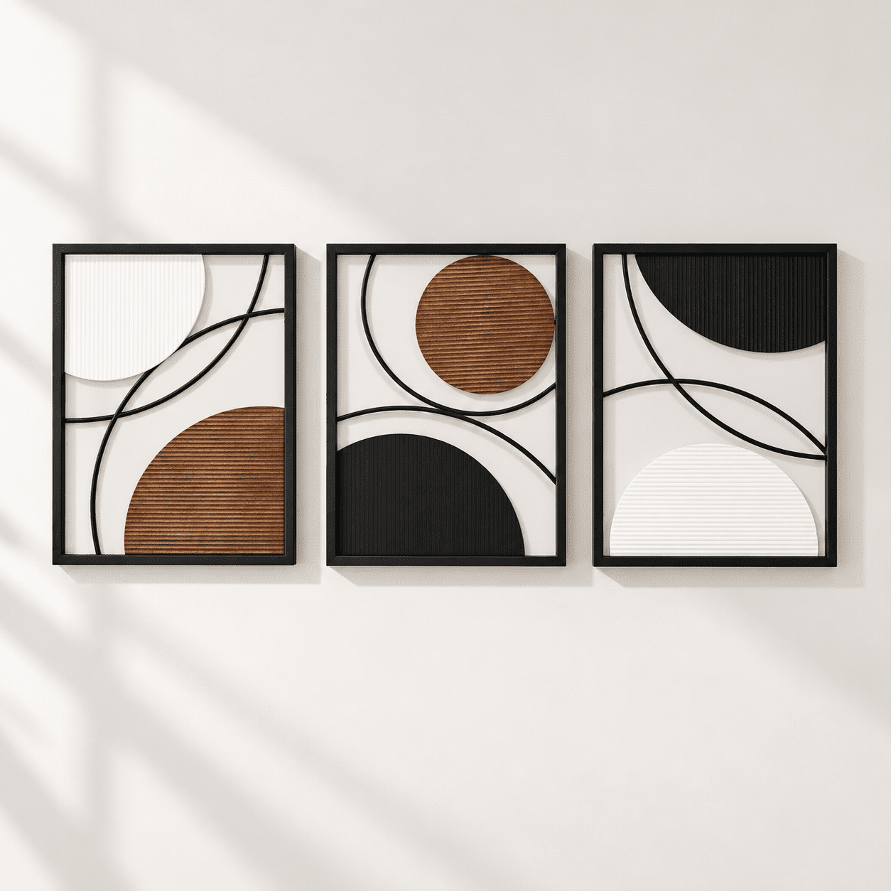 3 Pack Metal Wall Art Abstract Minimalist Modern Decor For Living Room Bedroom Office Entryway