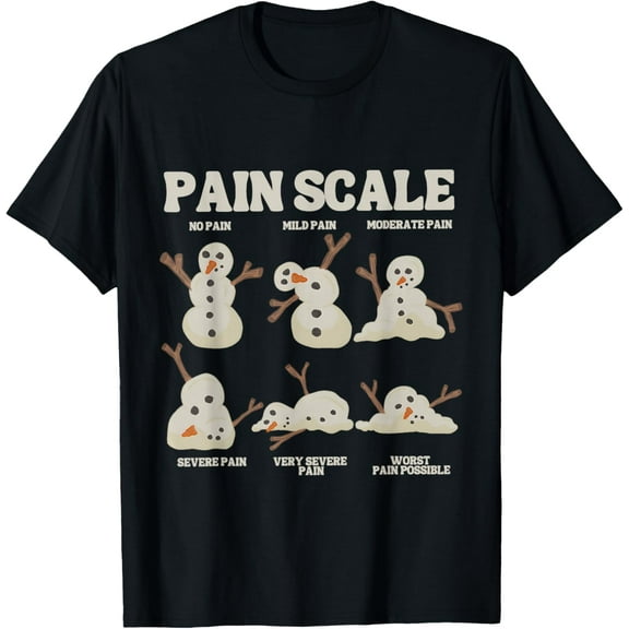 Pain Scale Snowman Funny Nurse Christmas ICU Nurse T-Shirt Shirts