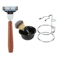 thumbnail image 3 of Juego De Brochas De Afeitar, Kit De 4 Piezas, Soporte Manual De Acero Inoxidable, 3 of 7