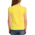 thumbnail image 4 of PWPSG Girls Back to School Shirts Kids Crewneck Tees Lightweight Summer Casual Shirts Solid Short Sleeve Tops for School & Daily Wear Yellow 9-10 Years, 4 of 8