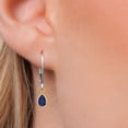 thumbnail image 3 of Gem Stone King 14K Two Tone Gold Blue Sapphire Earrings for Women | 1.00 Cttw | Gemstone September Birthstone | Pear Shape 6X4MM, 3 of 6