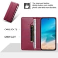thumbnail image 3 of Leather For iPhone 13 Pro Case【RFID Blocking】Wire Pressing Process Flip Wallet Leather Case With Card Holder Magnetic Closure  Phone Cases Cover,Red,For iPhone 13 Pro, 3 of 10