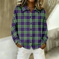 thumbnail image 5 of CAIXIA Womens Plaid Shirts Womens Plaid Jacket Cotton Classic Long Sleeve Button Down Collared Casual Tops Lightweight Fall Blouses, 5 of 5