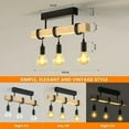 thumbnail image 3 of Black Wood Grain Pendant Chandelier, Adjustable Chain for Custom Height, Perfect for Dining Room & Kitchen Islands, 3 of 5