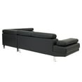 thumbnail image 2 of Pemberly Row 2 Piece Faux Leather Sectional Sofa Set in Black, 2 of 8