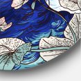 thumbnail image 3 of Designart - Two Blue Peacocks With Wildflowers - Traditional Metal Circle Wall Art, 3 of 5