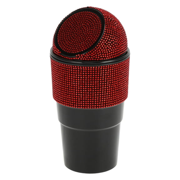 Unique Bargains Car Trash Can Portable Front Seats Trash Bin Red 1 Pc 3.9" Length 2.8" Width 7.9" Height Plastic