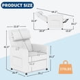 thumbnail image 2 of Electric Recliner Sofa with Adjustable Power Recline, Massage, Heat and Lumbar Support, White, 2 of 5