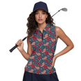 thumbnail image 6 of HUIACONG US Flag Poppy Print Golf Shirt, Soft Athletic Tank Top for Running Tennis, Zip Up Sleeveless Women's Golf Shirt, 6 of 7