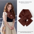 thumbnail image 5 of Solid Color Knitted Scarf Soft Winter Fashion Elegant Warm Feel Wrap Shawl For Ladies Daily Wear,Size:One Size, 5 of 5