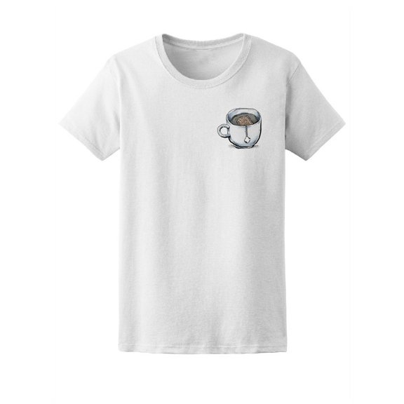 Cup For Tea Lovers At Left Chest Tee Women's -Image by Shutterstock