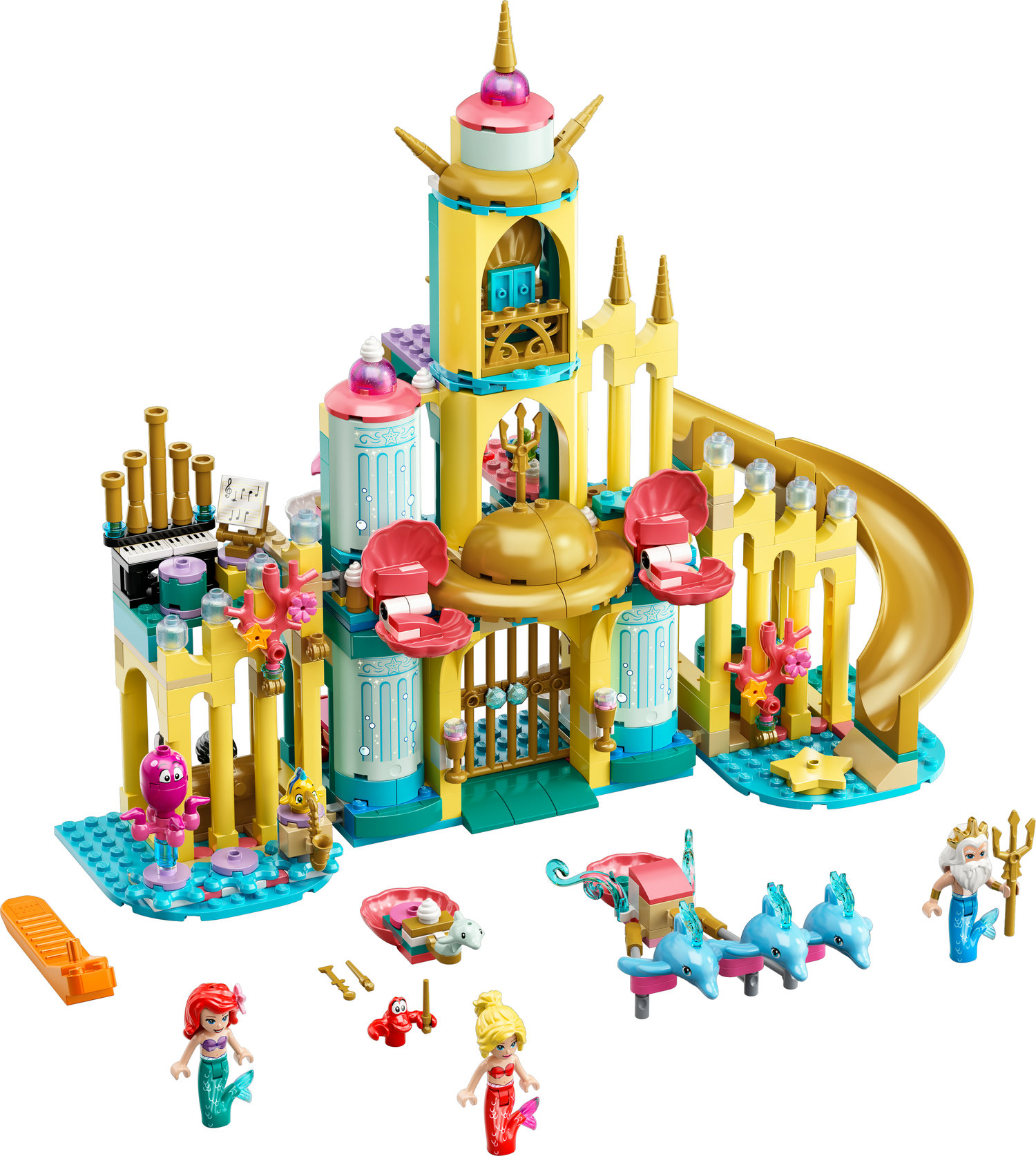 LEGO Disney Princess Ariel’s Underwater Palace 43207, Buildable Princess Castle Toy, Disney Gift Idea for Kids, Girls and Boys Aged 6+ with The Little Mermaid Mini-Doll Figure & Dolphin Figures - image 5 of 10