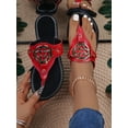 thumbnail image 7 of Women‘s Black Slip-On Flat Sandals With Round Buckle  Open Toe  Non-Slip Flip Flops For Outdoor And Indoor Use, 7 of 7