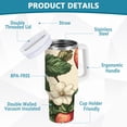thumbnail image 2 of Yayeee 40oz Stainless Steel Tumbler with Straw and Handle Double-Wall Insulated Travel Water Bottle, Beige Strawberry, 2 of 8
