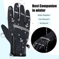 thumbnail image 3 of Gants d'Hiver pour Hommes Femmes Écran Tactile Gants Imperméables Gants en Polaire Chaude pour Conduite Cyclisme Randonnée, 3 of 6
