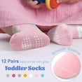 thumbnail image 2 of Non Slip Toddler Socks Girls Cartoon Crew Non-Slip Socks With Grips for Baby 1-7 Years Kids, 2 of 5